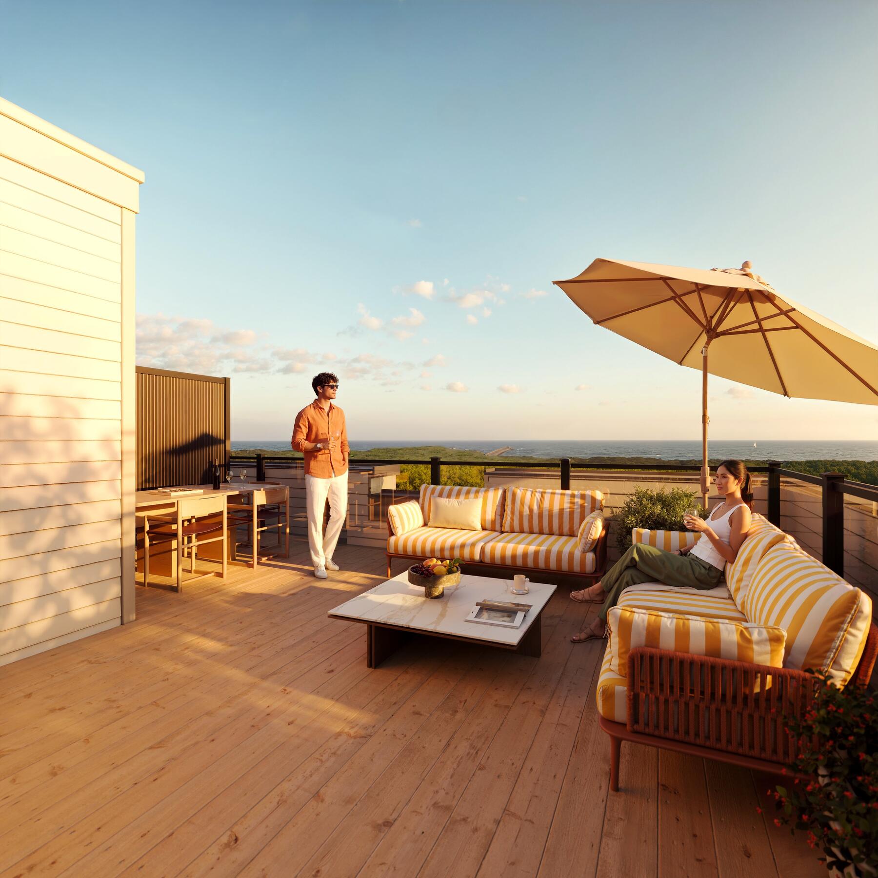 Private rooftop terrace overlooking Lake Ontario — artist's rendering